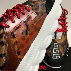 Versace Chain Reaction Platform Low Top Sneakers Multi Print Runners Size 9 US42 Versace | Shoes | Versace Chain Reaction Platform Low Top  main image 2